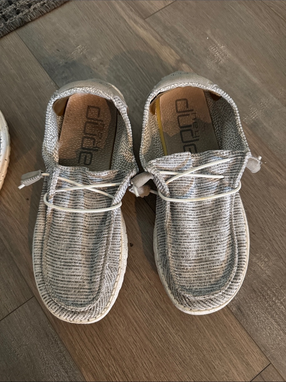 Hey Dude Slip-On Sneakers in Light Gray Knit